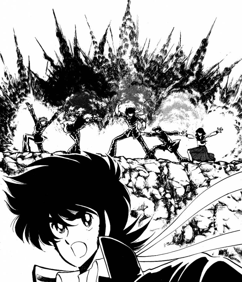 Panel from the Blazing Transfer Student manga.